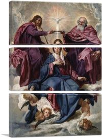 Coronation Of The Virgin 1635-3-Panels-90x60x1.5 Thick