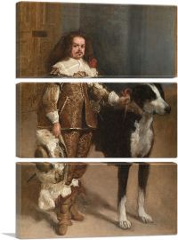 Dwarf With a Dog 1645-3-Panels-90x60x1.5 Thick
