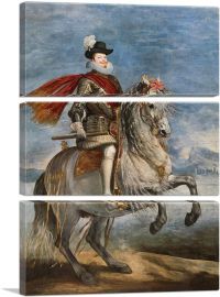Felipe III On Horseback 1635-3-Panels-60x40x1.5 Thick