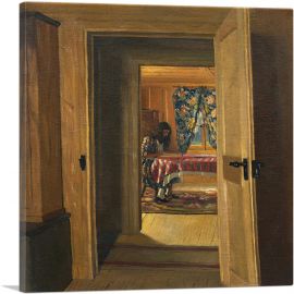 Interior With a Young Girl Writing 1905-1-Panel-26x26x.75 Thick