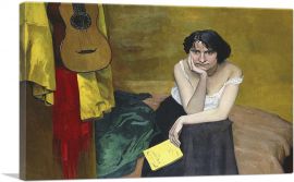 Woman With Guitar 1913-1-Panel-12x8x.75 Thick
