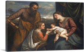 Madonna And Child Saints Luke Catherine Alexandria-1-Panel-26x18x1.5 Thick
