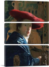 Girl With The Red Hat 1665-3-Panels-90x60x1.5 Thick