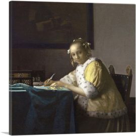 A Lady Writing 1665-1-Panel-12x12x1.5 Thick