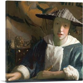 Girl With a Flute 1665-1-Panel-12x12x1.5 Thick