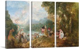 The Embarkation For Cythera 1717-3-Panels-90x60x1.5 Thick