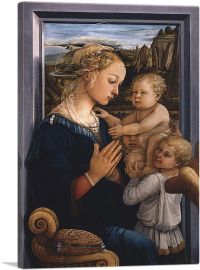 Madonna And Child With Two Angels-1-Panel-12x8x.75 Thick