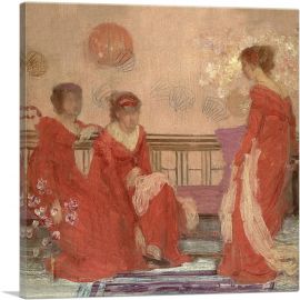 Harmony In Flesh Colour And Red 1869-1-Panel-26x26x.75 Thick