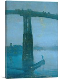Nocturne Blue and Gold - Old Battersea Bridge 1872-1-Panel-26x18x1.5 Thick