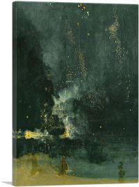 Nocturne in Black and Gold -The Falling Rocket 1872-1-Panel-18x12x1.5 Thick
