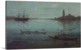 Nocturne In Blue And Silver The Lagoon Venice 1879-1-Panel-60x40x1.5 Thick