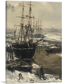 The Thames In Ice 1860-1-Panel-12x8x.75 Thick