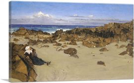Coast Of Brittany Alone With The Tide 1861-1-Panel-12x8x.75 Thick