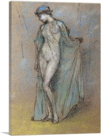 Female Nude With Diaphanous Gown-1-Panel-18x12x1.5 Thick