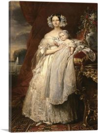 Helene Of Mecklenburg-Schwerin Duchess Of Orleans With Son 1839-1-Panel-60x40x1.5 Thick