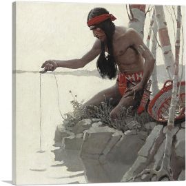 Indian Fishing 1908-1-Panel-12x12x1.5 Thick