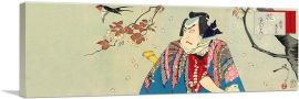Flowers Ichikawa Sadanji I In Role of Gosho No Gorozo 1890-1-Panel-36x12x1.5 Thick