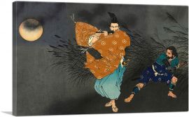 Fujiwara Yasumasa Plays Flute By Moonlight 1883-1-Panel-40x26x1.5 Thick