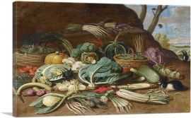 Still Life With Vegetables And a Rabbit-1-Panel-26x18x1.5 Thick
