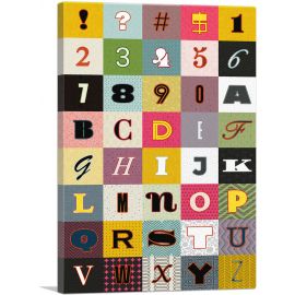 Colorful Pattern Rectangle Full Alphabet