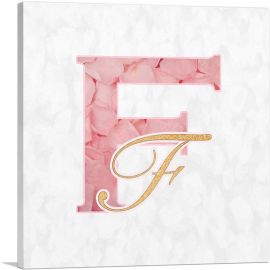 Chic Pink Gold Alphabet Letter F