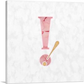 Chic Pink Gold Alphabet Exclamation Point Mark Sign
