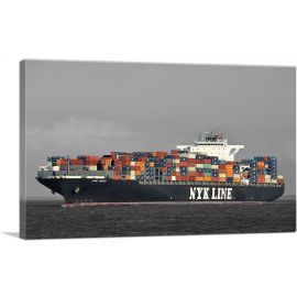 Freight Shipping Container Boat In The Ocean