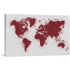 Maroon White World Map Globe