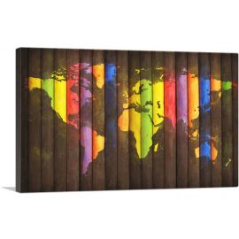 Rainbow Colorful World Map