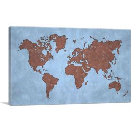 Baby Blue Brown World Map Globe