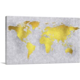 Yellow Gray World Map
