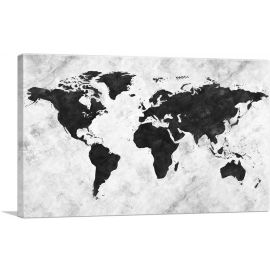 Black White World Map