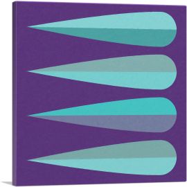 Mid-Century Modern Cyan and Violet Spikes