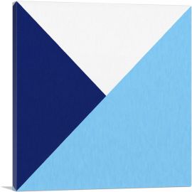 Mid-Century Modern Blue and White Triangles