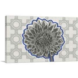 Dahlia Black And White And Color Outline Painting Home decor