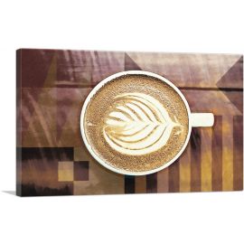 Espresso Coffee Pattern Modern Art Painting Home Decor Rectangle