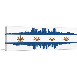 Fort Worth City Texas Flag Weed Leaf Pot Marijuana Cannabis