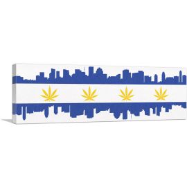 Houston City Texas Flag Weed Leaf Pot Marijuana Cannabis