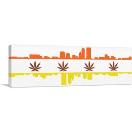 Jacksonville City Florida Flag Weed Leaf Pot Marijuana Cannabis