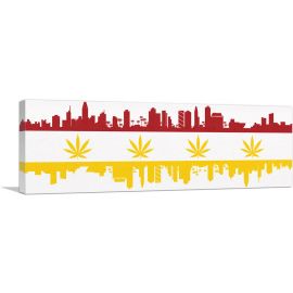 San Diego City California Flag Weed Leaf Pot Marijuana Cannabis
