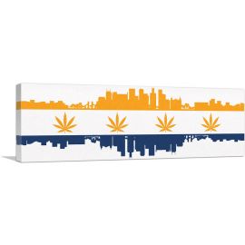 San Jose City California Flag Weed Leaf Pot Marijuana Cannabis