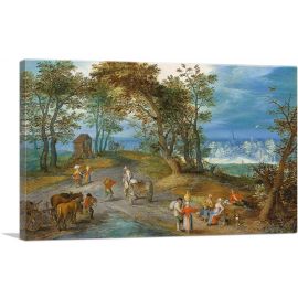 Landscape With Figures On A Road Through A Wood