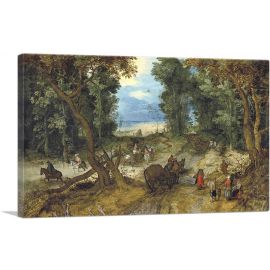 A Wooded Landscape With Travelers On a Path 1607
