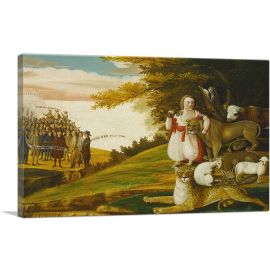 A Peaceable Kingdom with Quakers Bearing Banners 1829-1-Panel-40x26x1.5 Thick