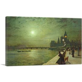 Reflections on the Thames - Westminster 1880