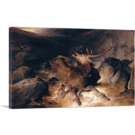 Deer And Deer Hounds In A Mountain Torrent 1832