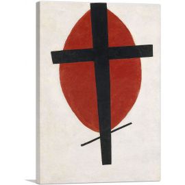 Mystic Suprematism - Black Cross on Red Oval