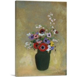 Large Green Vase with Mixed Flowers 1912