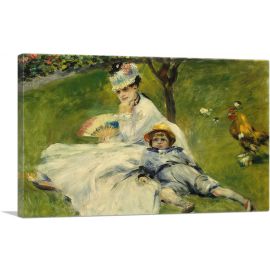 Madame Monet with Her Son and a Rooster 1874