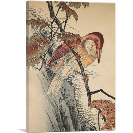 Big Bird On Staghorn Sumac With Autumn Leaves 1892